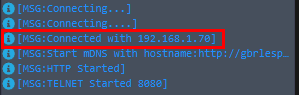 Wi-Fi connected message