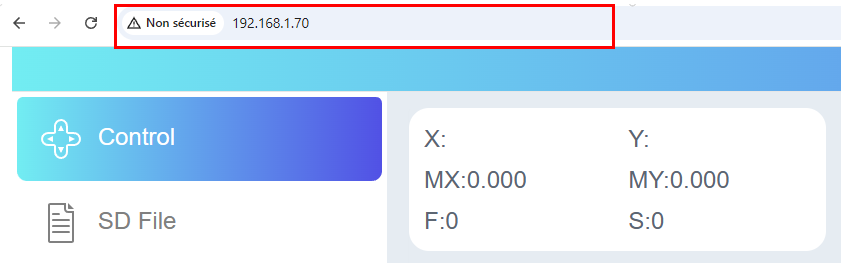 Web control panel interface